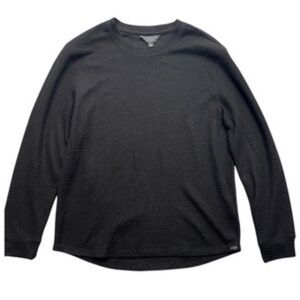 Liverpool‎ Sweater Mens L Black Long Sleeve Crew Neck Waffle Knit Lightweight